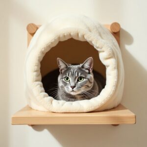 Wall-Mounted Fleece Cat Shelf Bed