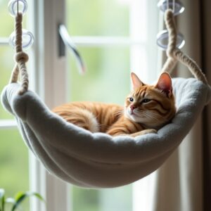 Window-Mounted Suction Cup Cat Hammock